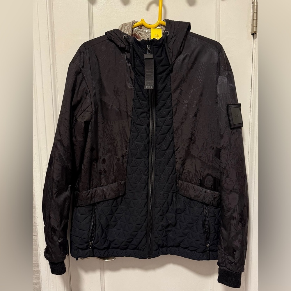Boss Men’s Black Quilted Windbreaker Jacket